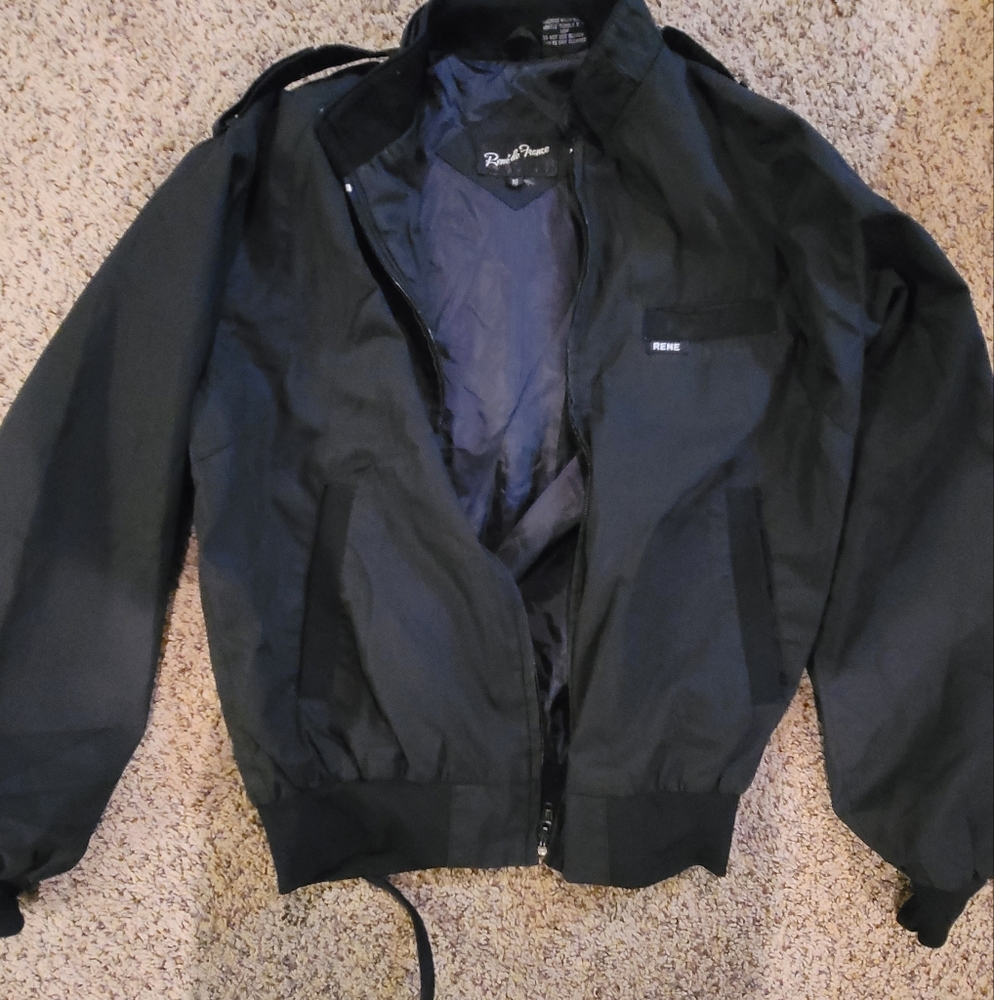 Rene De France Black Windbreaker Jacket